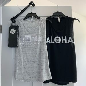 The Bar Method. 2 tanks - Aloha and Honolulu Ohana.  And 1 pair of leg warmers.